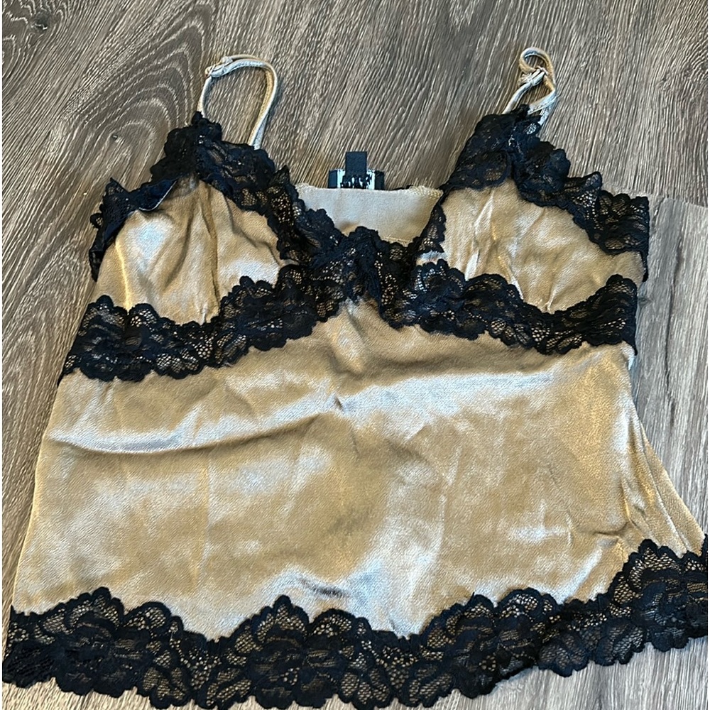 Whimsical Lace Satin Tank- never before worn